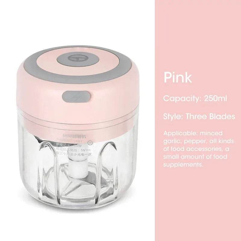 100ML/250ML Mini Electric Garlic Chopper USB Meat Grinder Garlic Masher Machine Sturdy Durable Crushed Ginger Vegetable Crusher - AIAZ