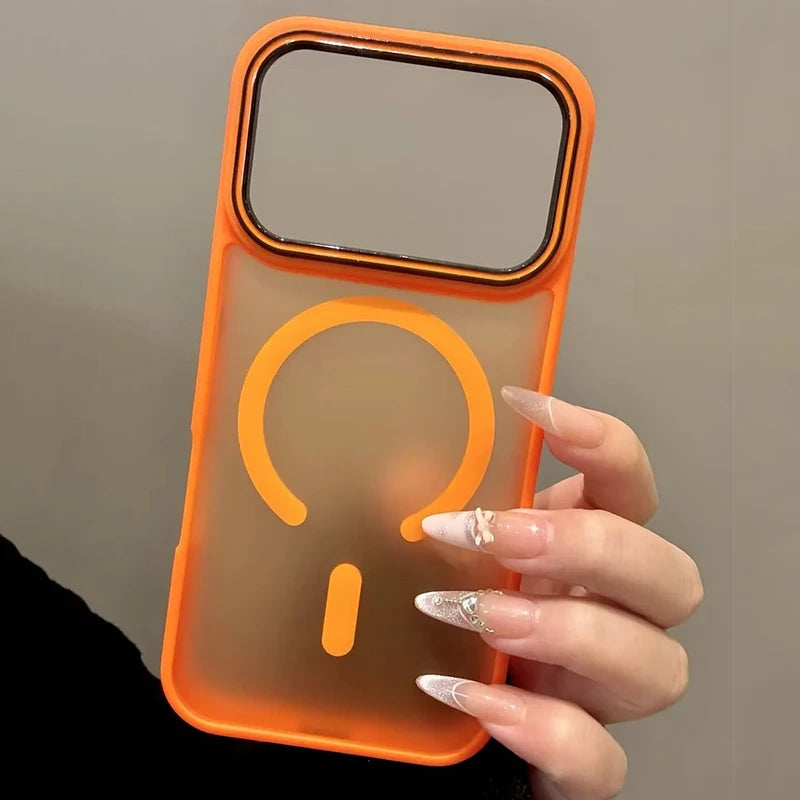 Luxury Matte Magnetic for Magsafe Phone Case for iPhone 17 Pro Max 17 Air Metal Lens Frame Cover for iPhone 16 13 14 15 Pro Max
