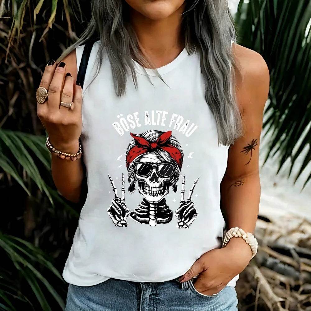 Women's Top New 2025 Casual Loose Pulover Graphic Print Tank Top Sleeveless Casual Top For Summer & Spring Women's Clothing - AIAZ