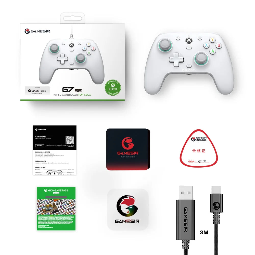 GameSir G7 SE Xbox Gaming Controller Wired Gamepad for Xbox Series X, Xbox Series S,Xbox One, with Hall Effect joystick para pc