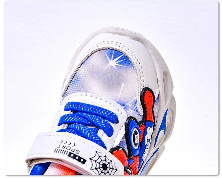 Disney Fashion Spiderman Baby Boys Sneakers Spring/autumn Children's Shoes Lighted Sneaker Trendy Kids Boy Sports Casual Shoes