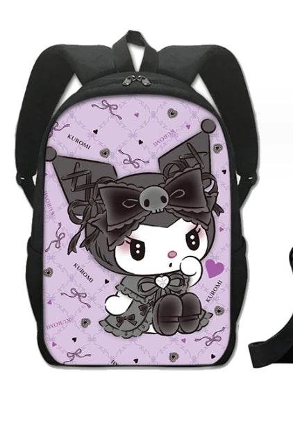 Sanrio Kuromi Backpack Sanrio Backpack Pencil Bag Student School Bag Primary and Middle kawaii Cartoon School Bag Mochila - AIAZ