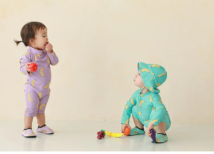 Children's one-piece swimsuit sun protection quick-drying baby underwater swimming suit boys and girls swimwear toddler swimsuit