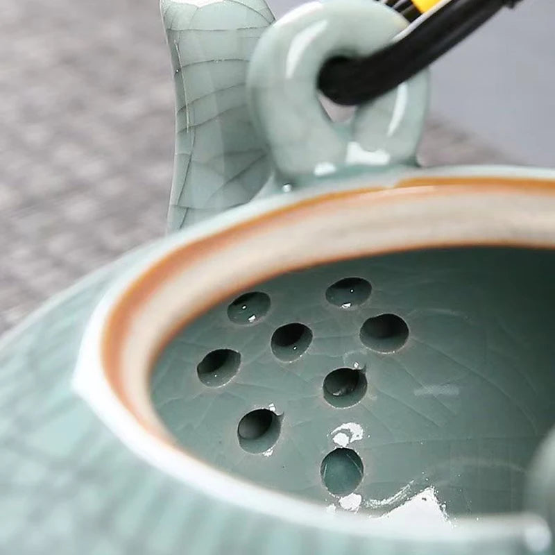 Puer Tea Accessories Vintage Chinese Style Teapot With Lifting Beam 650ml Japanese Tea Pot and Cup Set Heated Kettle Samovar Bar