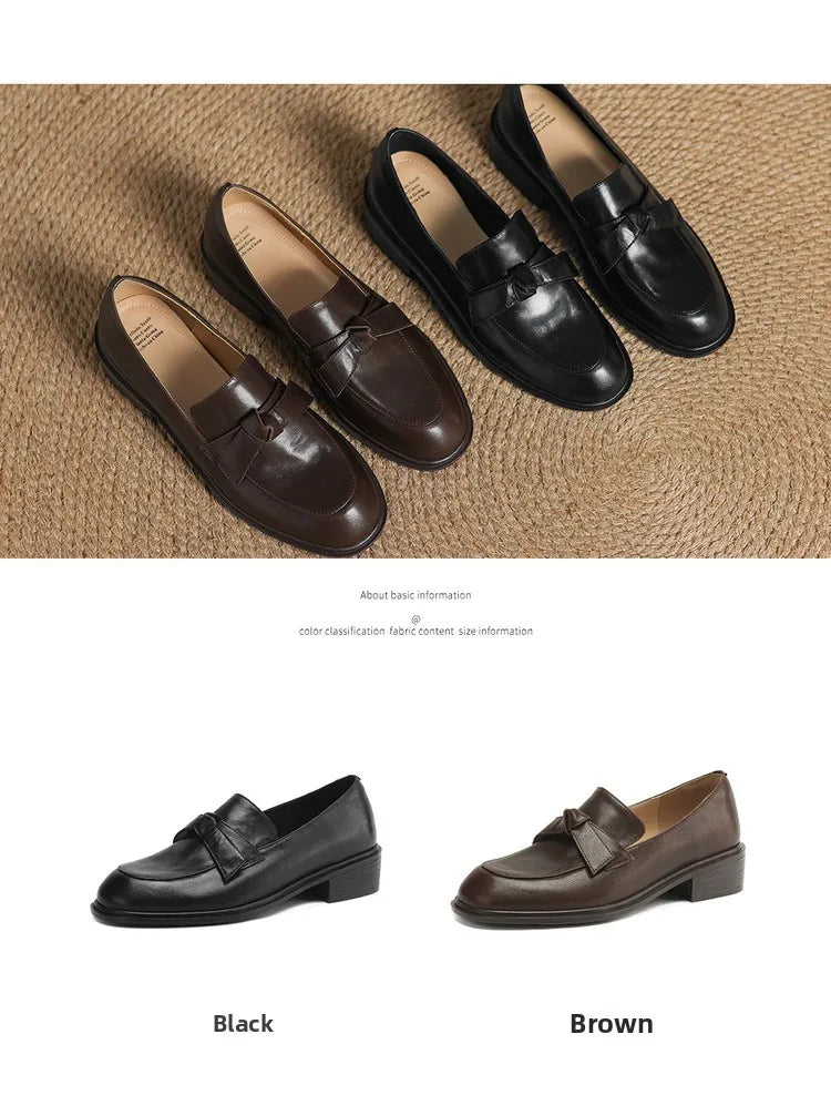 Dress Shoes Women Loafers Cow Leather Sheepskin Rubber Formal Business Suit Ladies 2025 Spring Autumn Handmade