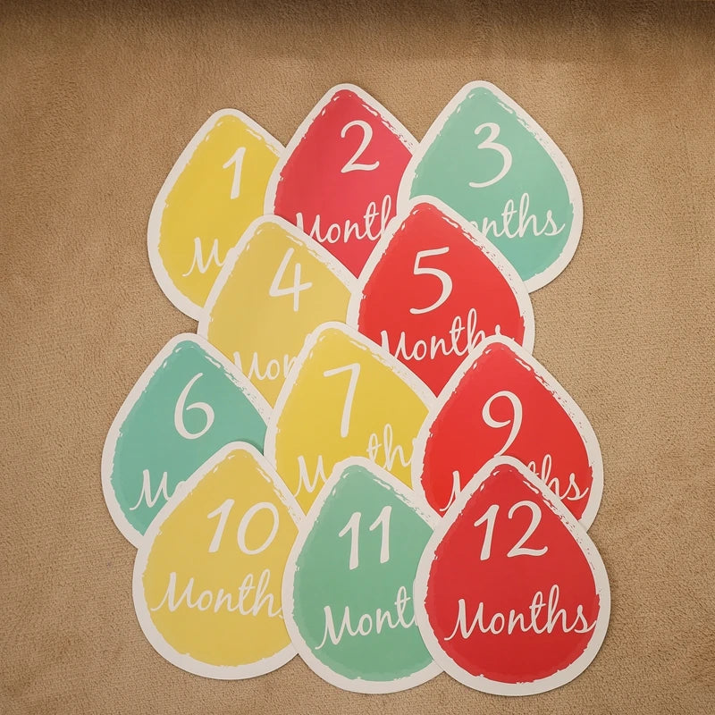 Newborn Milestone Cards Paper Number Monthly Memorial Milestone Photo Cards Commemorative Baby Birth Baby Photography Props