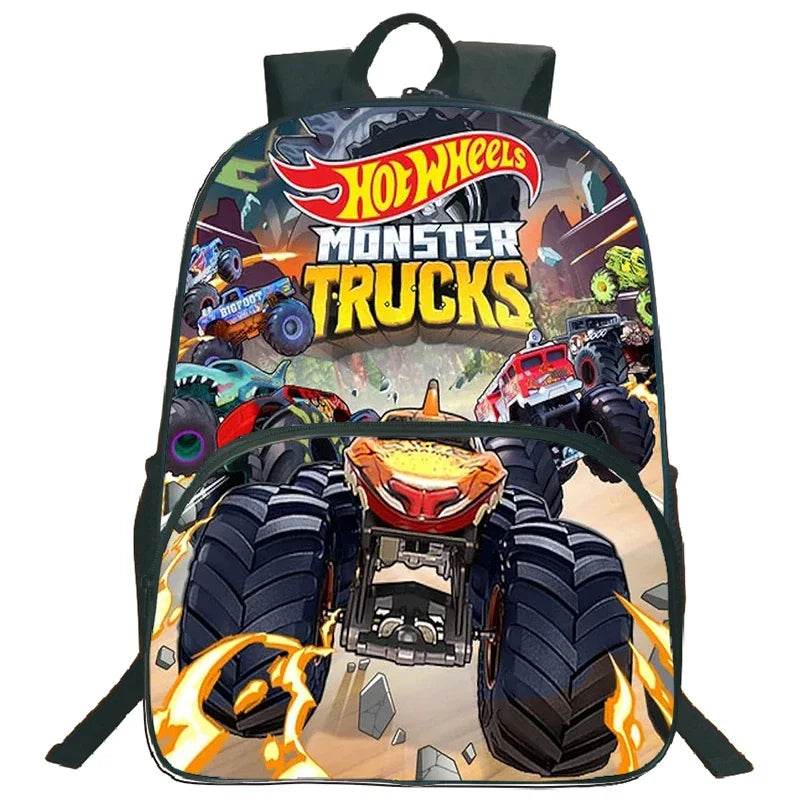 Hot Wheels Let's Race Print Backpack 3pcs Set Boys Girl Child School Bookbag Large Capacity Student Backpack Back to School Gift - AIAZ