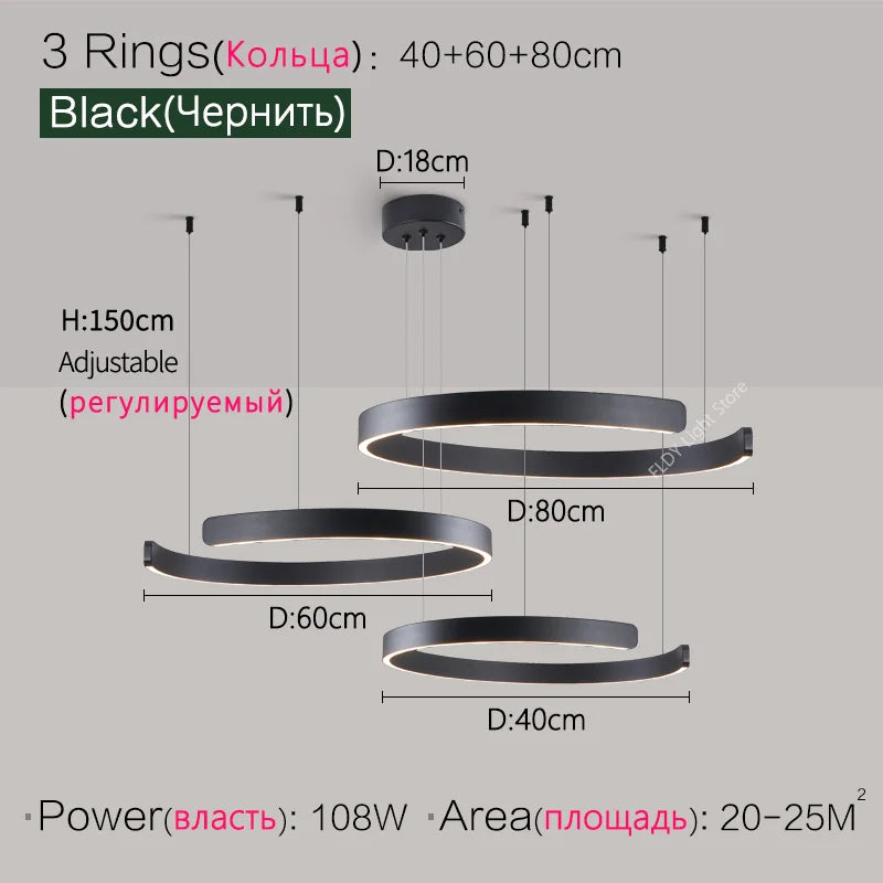 Ceiling chandelier Pendant light Chandeliers for dining room LED Bedroom living room nordic home decor Modern Round ring lamps