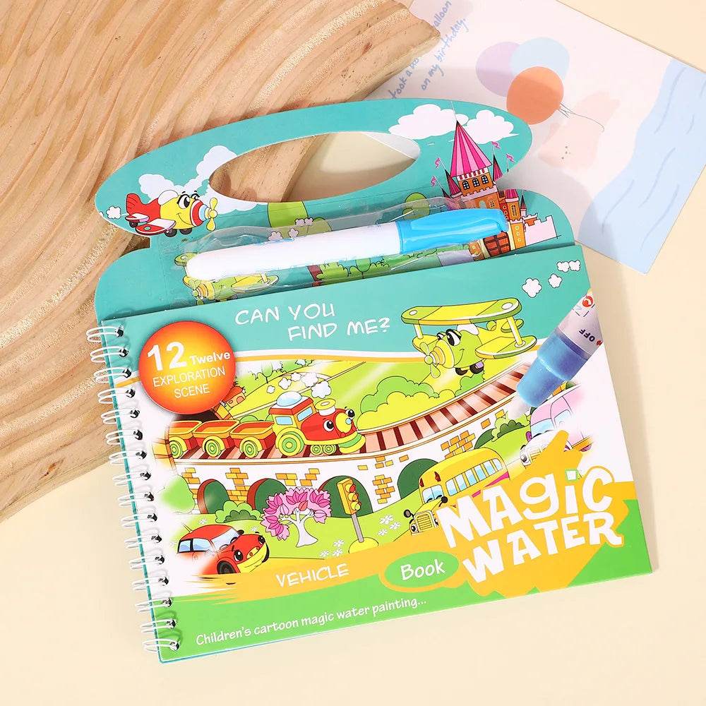 Magical Water Painting Book Toddler Early Education Toys Reusable Magic Drawing Coloring Book for Kids Children Montessori Toys - AIAZ
