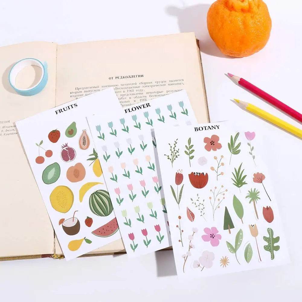 School Supplies Planner Album Self-adhesive Decorative Decals Label Stickers Stationery Stickers Diary Scrapbooking Stickers - AIAZ