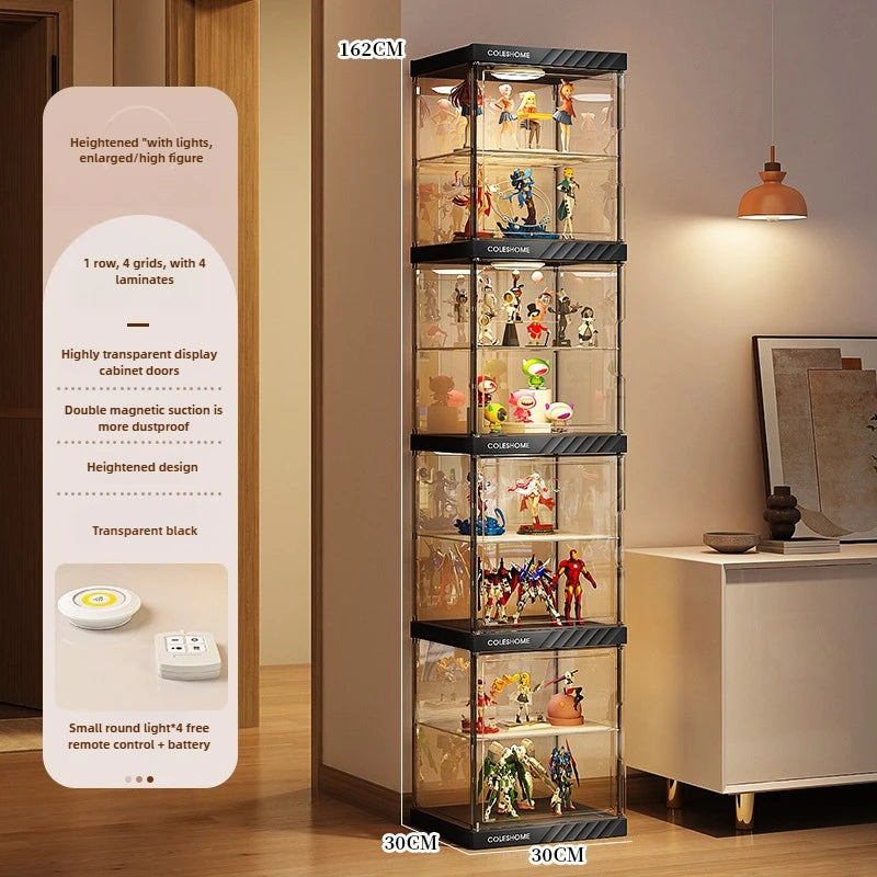 Handmade Display Cabinet, Decorative Model, Building Block Storage Box, Transparent Lego Layered Toy Rack for Household Use