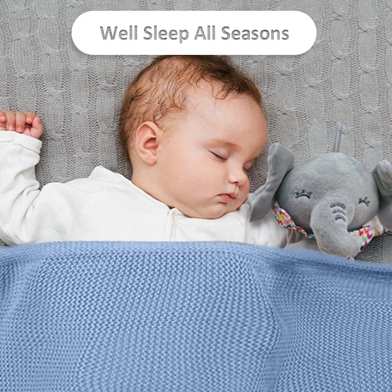 Personalized Name Baby Knitted Blanket Set Infant Cotton Blanket with Soft Comforter Toy&Percifer Baby Shower Gifts Bith Gift