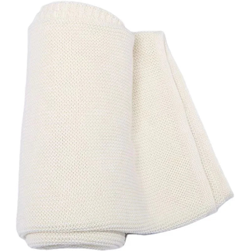 Embroidered Name Knitted Blanket Stroller Cover Kids Cotton Nap Blanket for Newborn Shower Gifts