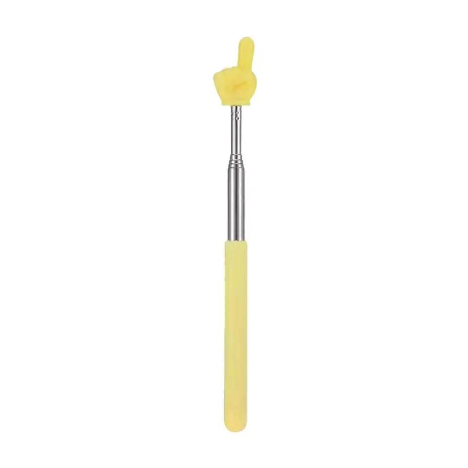 Stainless Steel Teaching Pointer Telescopic Rod Finger Design Teaching Stick Finger Reading Sticks School Office Supplies - AIAZ
