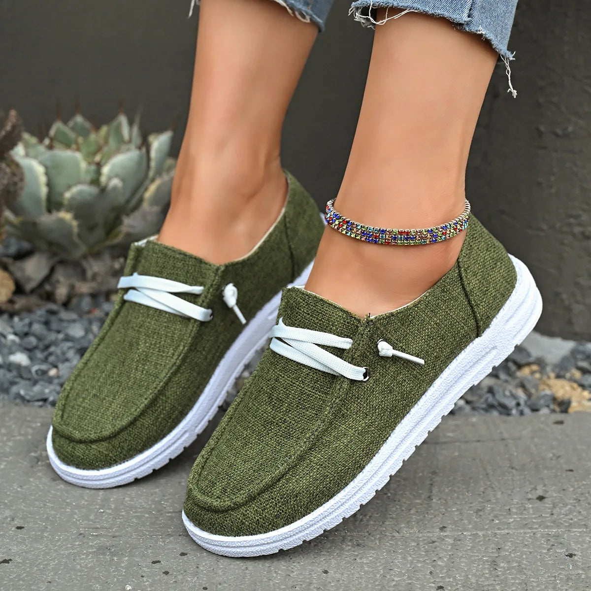 Lightweight Women Canvas Shoes Women Casual Sneakers Breathable Loafers Comfortable Solid Color Soft Sole Shoes Designer Shoes
