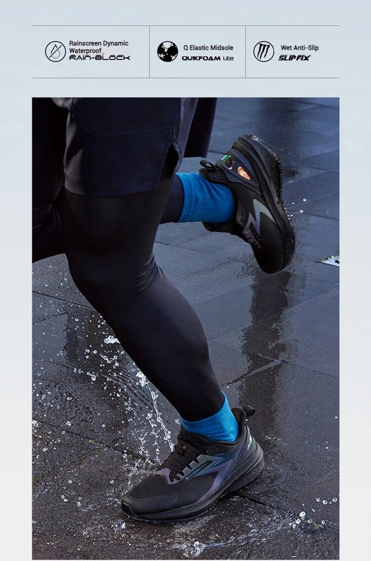 361 Degrees Rainblock 7.0 Men Running Shoes Anti Splash Rainproof Technology Non-Slip Cushioning Rebound Male Sneakers 672432239