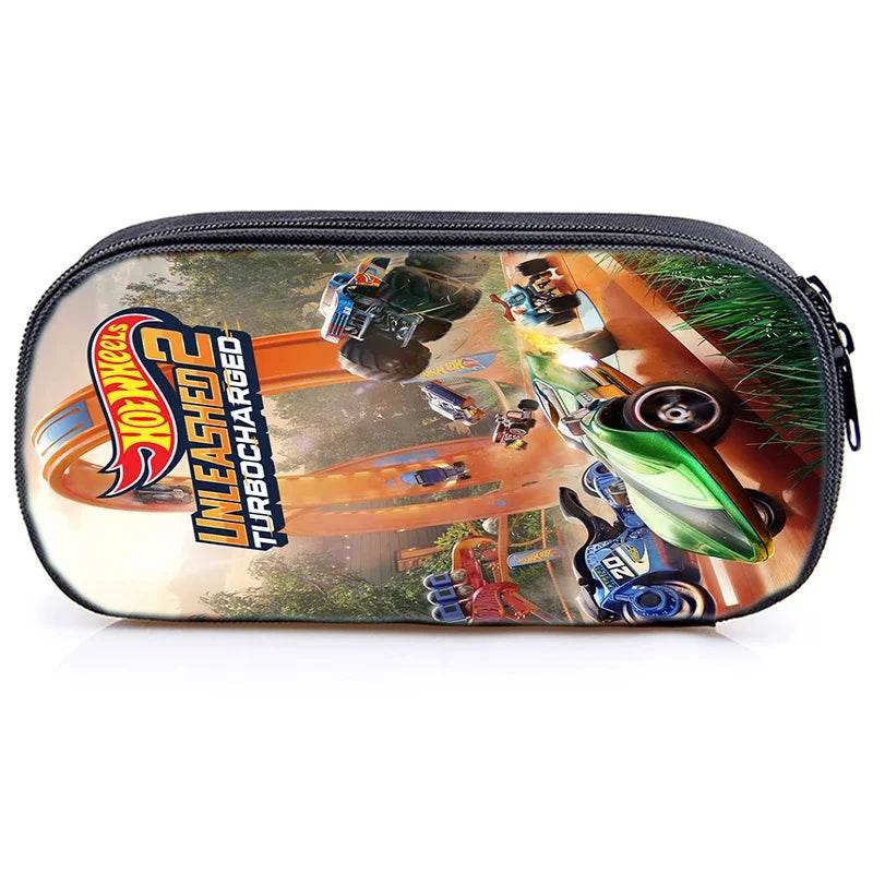 Hot Wheels Let's Race Print Backpack 3pcs Set Boys Girl Child School Bookbag Large Capacity Student Backpack Back to School Gift - AIAZ