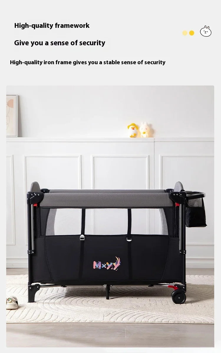 Multi Functional Newborn Bassinet Convertible Rocking Bedside Sleeper with Foldable Design, Universal Sleeping Crib for Babies