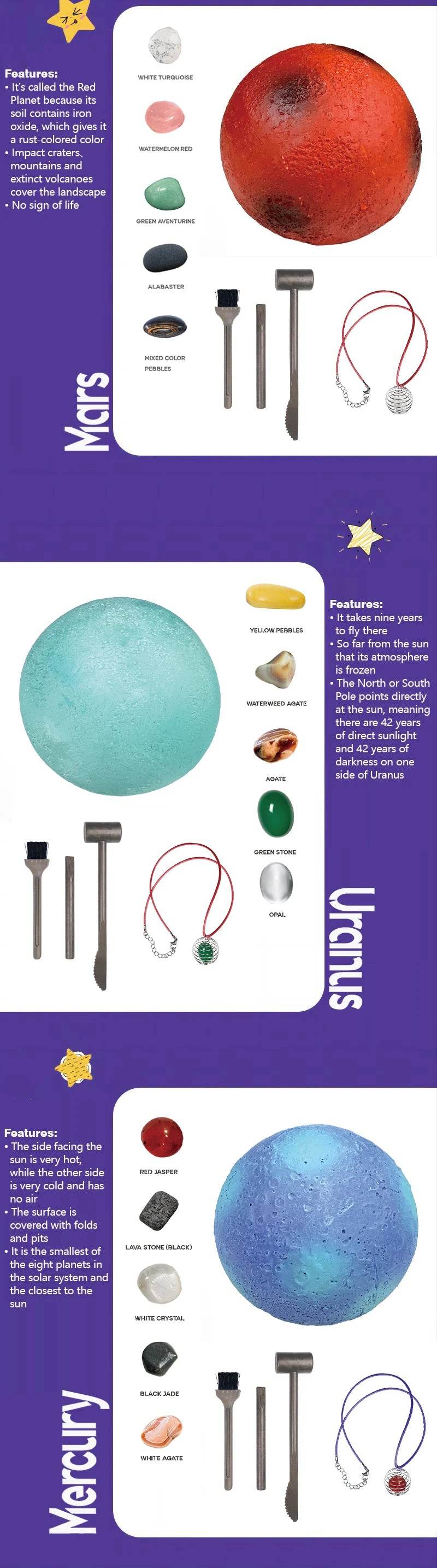 Children's Archaeology Digging Treasure Planet Gem Ore Exploration of The Solar System Mining Science Education Educational Toys - AIAZ