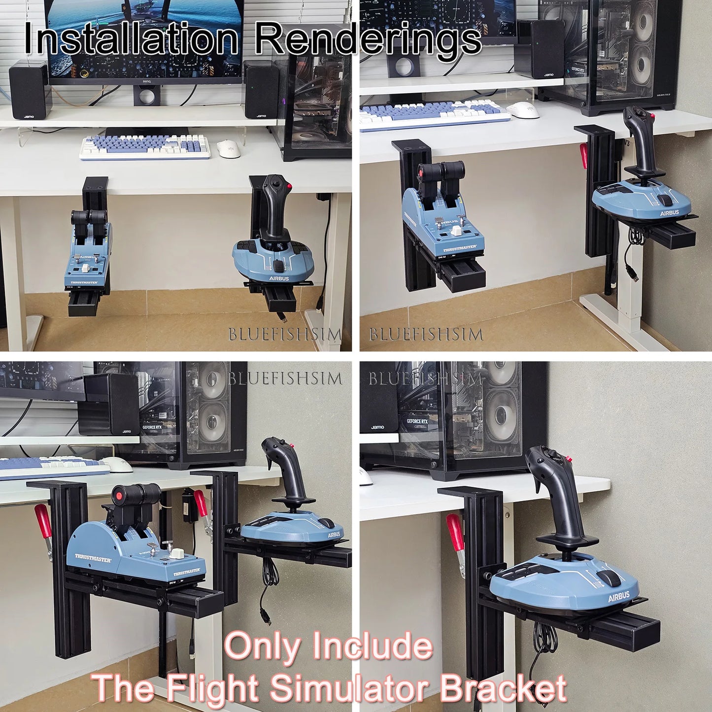 Flight Simulator Joystick THROTTLE STICK Desktop Mounting Bracket For Logitech X56 X55 X52 Thrustmaster T16000M TCA VKB WINWING