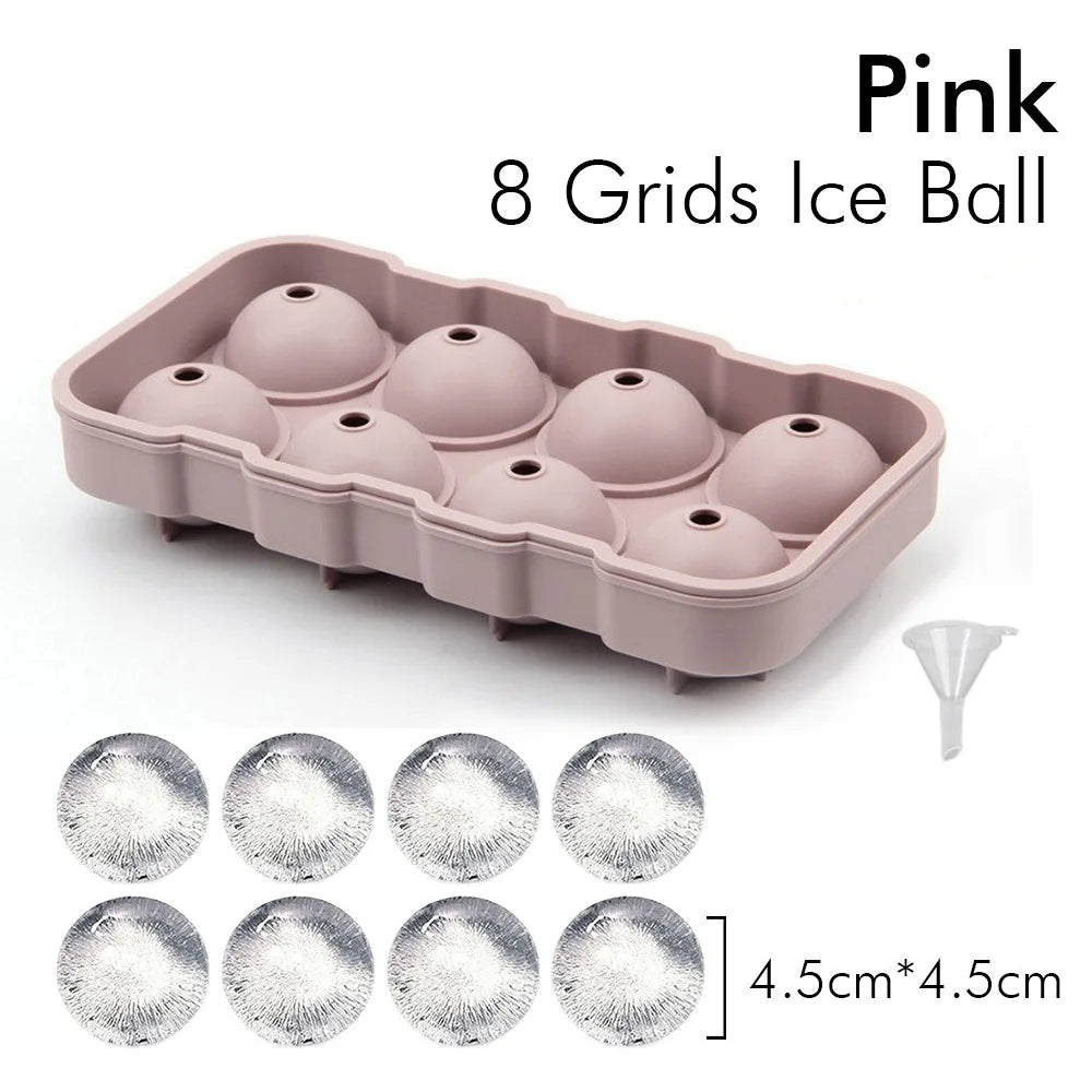 8-Grid Ice Cube Maker Molds Ice Cube Tray Silicone Ice Mold Reusable Ice Mould Ice Cream Tools Kitchen Items Kitchen Accessories