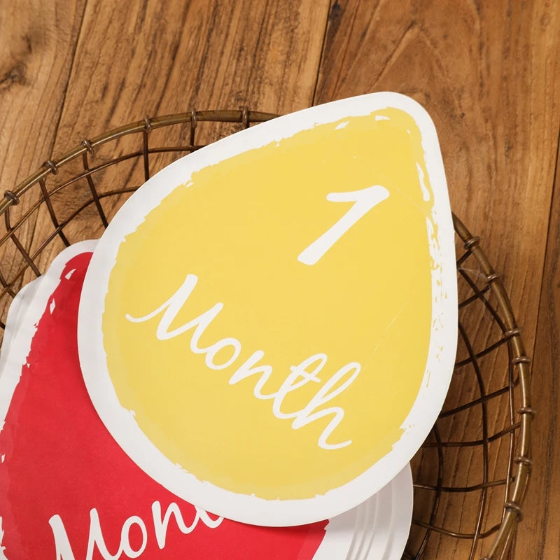 Newborn Milestone Cards Paper Number Monthly Memorial Milestone Photo Cards Commemorative Baby Birth Baby Photography Props