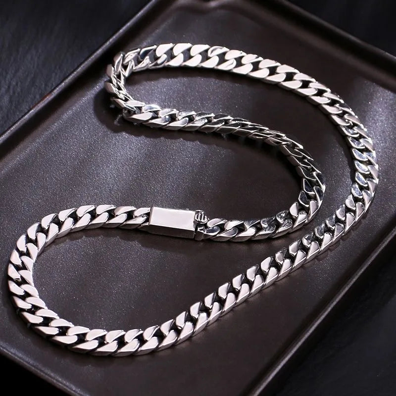 Factory Price 100% S925 Sterling Silver Miami Hiphop Cuban Trend Clavicle Chain Necklace for Man Women Boyfriends Jewelry