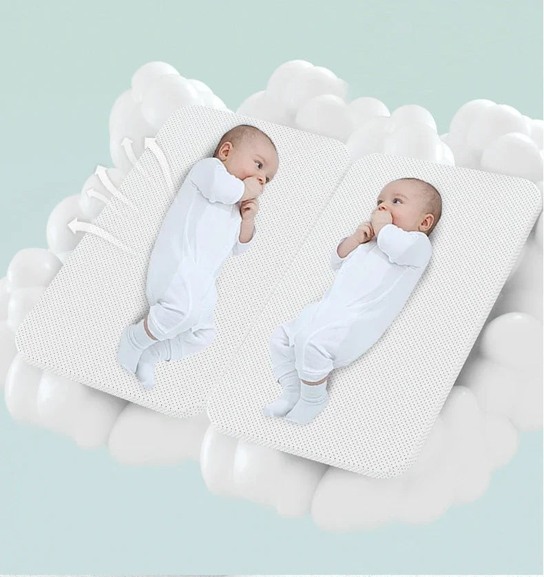 Twin Bassinet Portable Movable Newborn Crib Folding Height Adjustable Splicing Big Bed Baby Crib Baby Bed