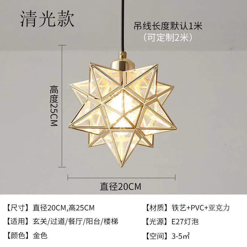 Lamps for Living Room Decor Five-pointed Star Ceiling Modern Balcony Corridor Porch Fashion Network Red Star Ceiling Light
