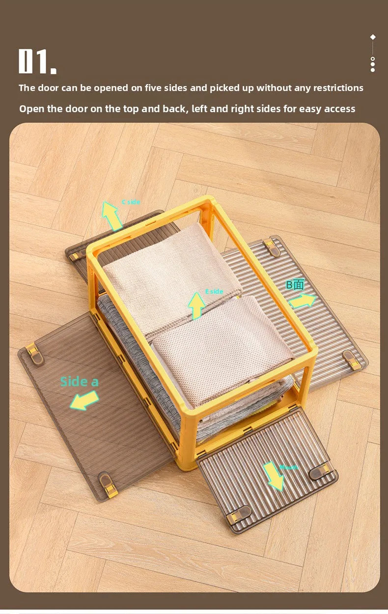Household Plastic Transparent Sorting Wardrobe Clothes Toys Book Storage Box Folding Storage Box Shoes Storage Box Plastic Boxes
