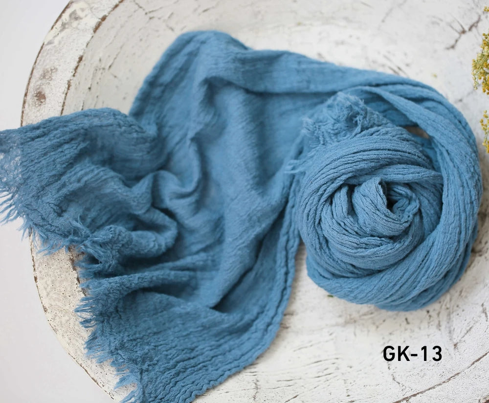 Newborn Cheesecloth Wrap Baby Photography Props Posing Fabric Cotton Stretch Blanket Hand Dyed Newborn Layer Wrap