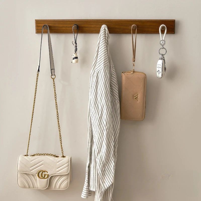 Entrance Wall Hangers Key Holder Solid Wood Storage Rack Door Wall Wall Hooks Key Hanger Plants Pot Storage Shelf Home Decor