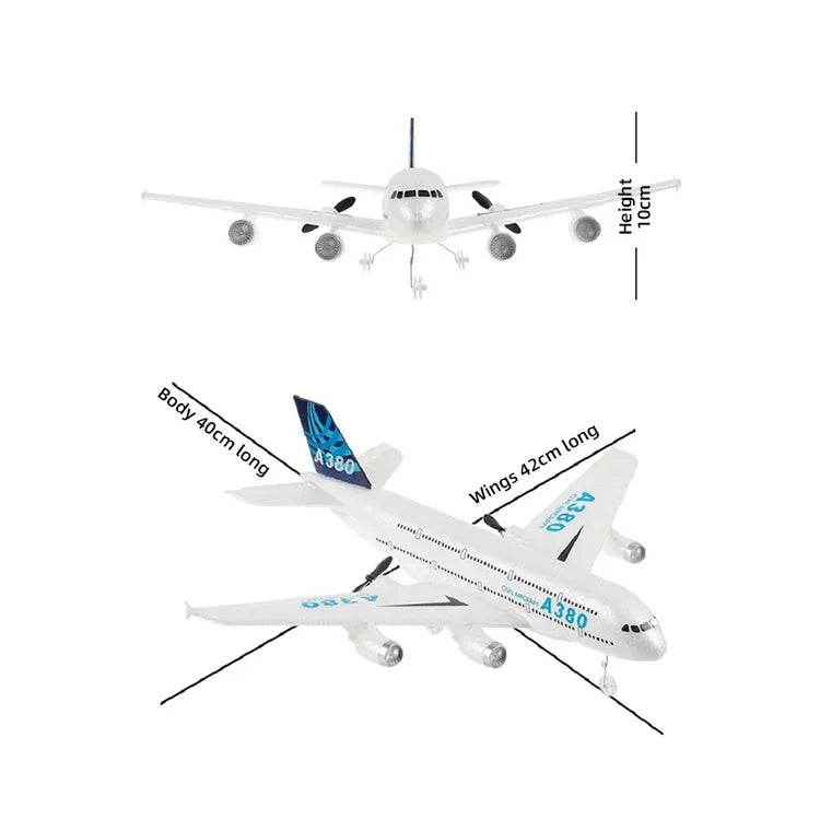 3Ch 2Ch A380 Rc Plane Glider Airplanes Remote Control Foam Aircraft Fixed Wing Aircraft 6 Gyroscope Model Airplane Toys Hobbies - AIAZ