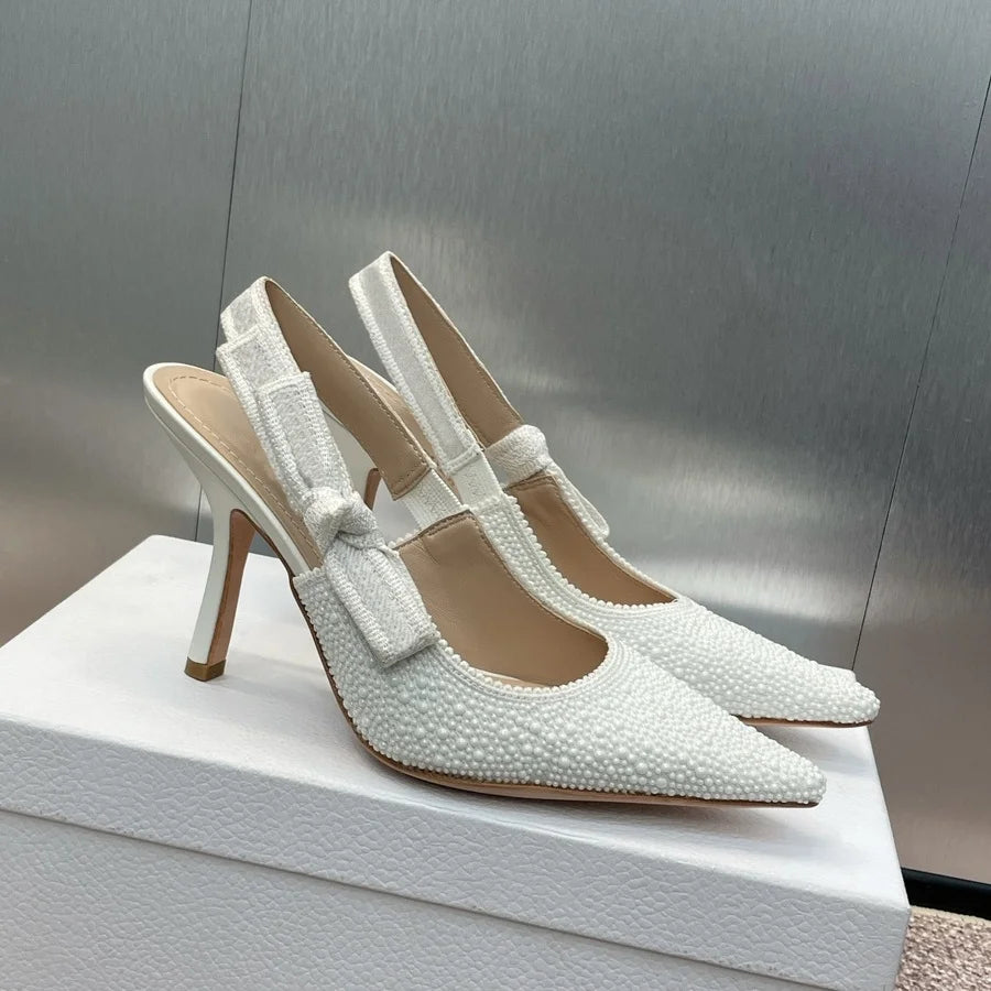 Top Quality Luxury Womens Sandal Casual Lace Flat Fashion Embroidered Muller Shoes Designer Silk Leather Soled High Heel