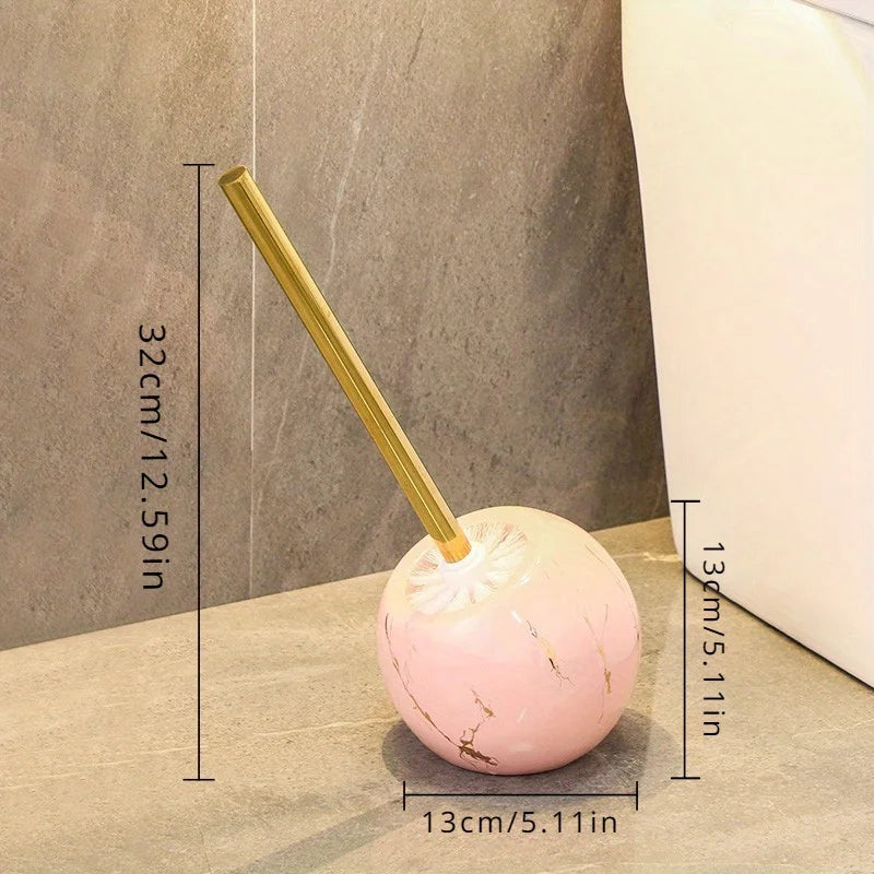 Nordic Ceramic Base Imitation Marble Toilet Brush and Holder Household Bathroom Toilet GapCleaning Supplies Bathroom Accessories