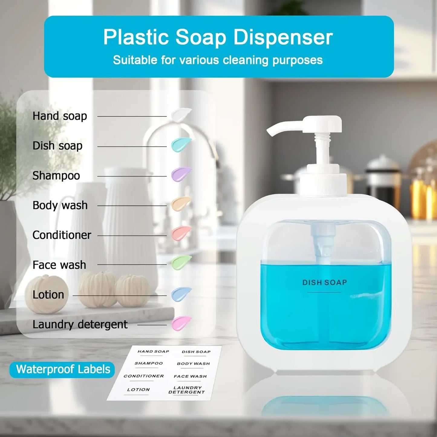 1 PC 300ml/500ml Bathroom Soap Dispenser Refillable Lotion Shampoo Shower Gel Holder Portable Travel Dispenser Empty Bath Pump