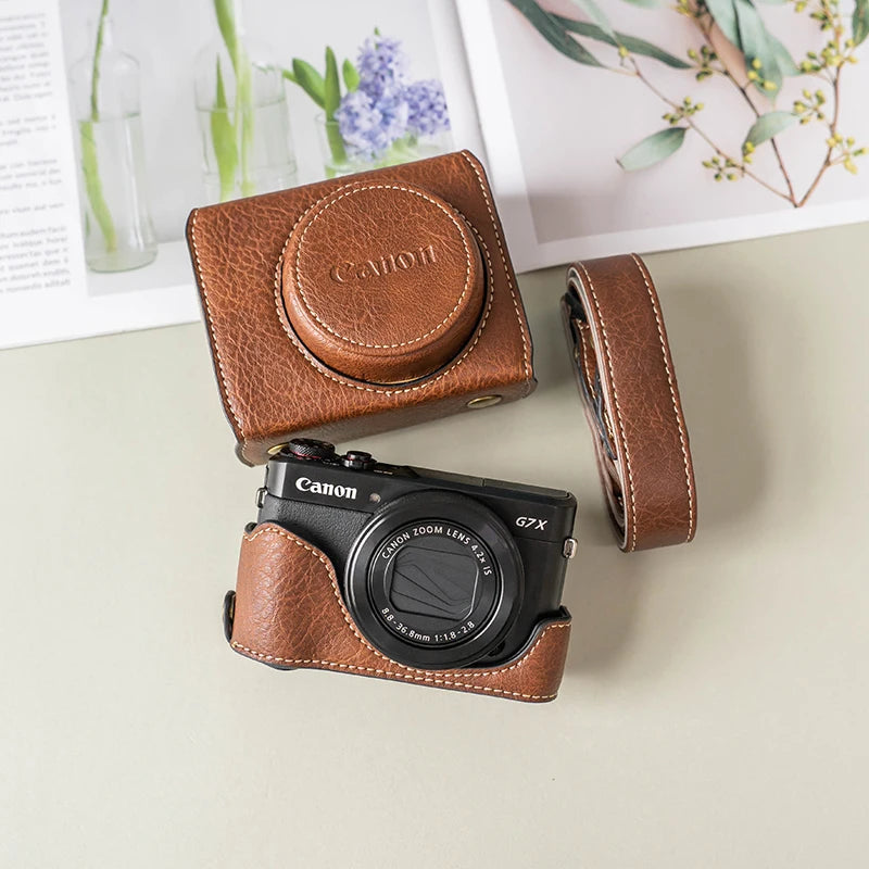 new luxury handwork Camera PU leather Bag Body BOX Case For canon G7X2 G7X3 G7X Mark ii iii Protective sleeve shell