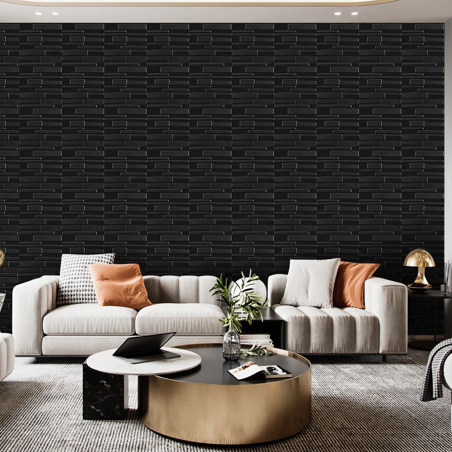 KUUJOJO 3D textured wall panel for indoor wall decoration, suitable for living room, hall, bedroom, hotel, office, send tape