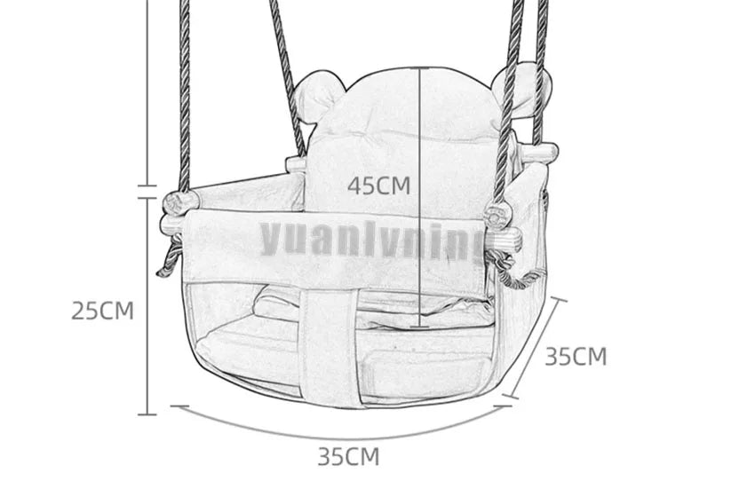 Kids Swing Portable Ceiling Suspended Chair With Seat Cushion Kids Baby Children's Hammock with Safety Belt For Kids Babies