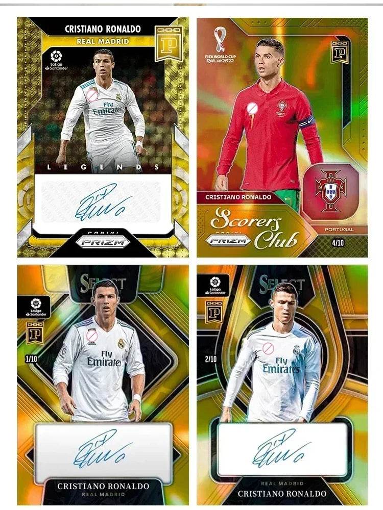 Panini collectible card laser flash DIY Messi Cristiano Ronaldo Kylian Mbappe David Beckham Card bricks Holiday gifts 1.5mmthick - AIAZ