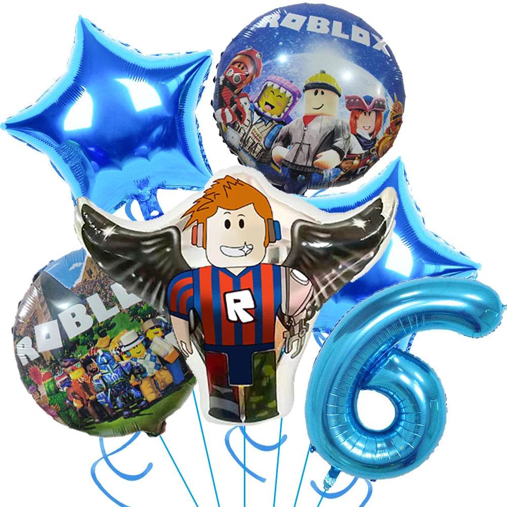 Hot Roblox Birthday Party Decor Game Balloons Disposable Tableware Backdrop For Kids Boy Party Supplies Baby Shower Toy Gifts - AIAZ