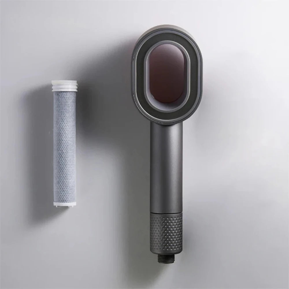 High end fragrance shower showerhead with carbon fiber filter element for filtering fragrance and skin care showerhead