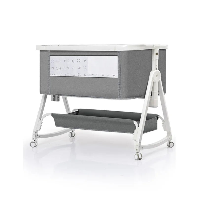 Baby bed splicing baby movable portable cradle bed foldable multifunctional newborn adjustable