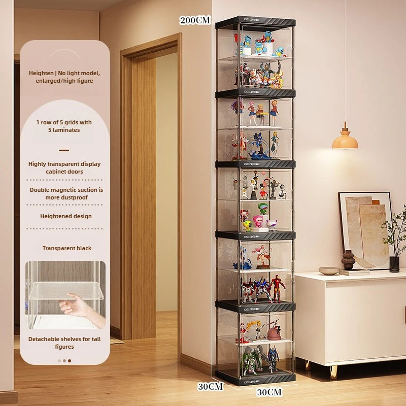 Handmade Display Cabinet, Decorative Model, Building Block Storage Box, Transparent Lego Layered Toy Rack for Household Use