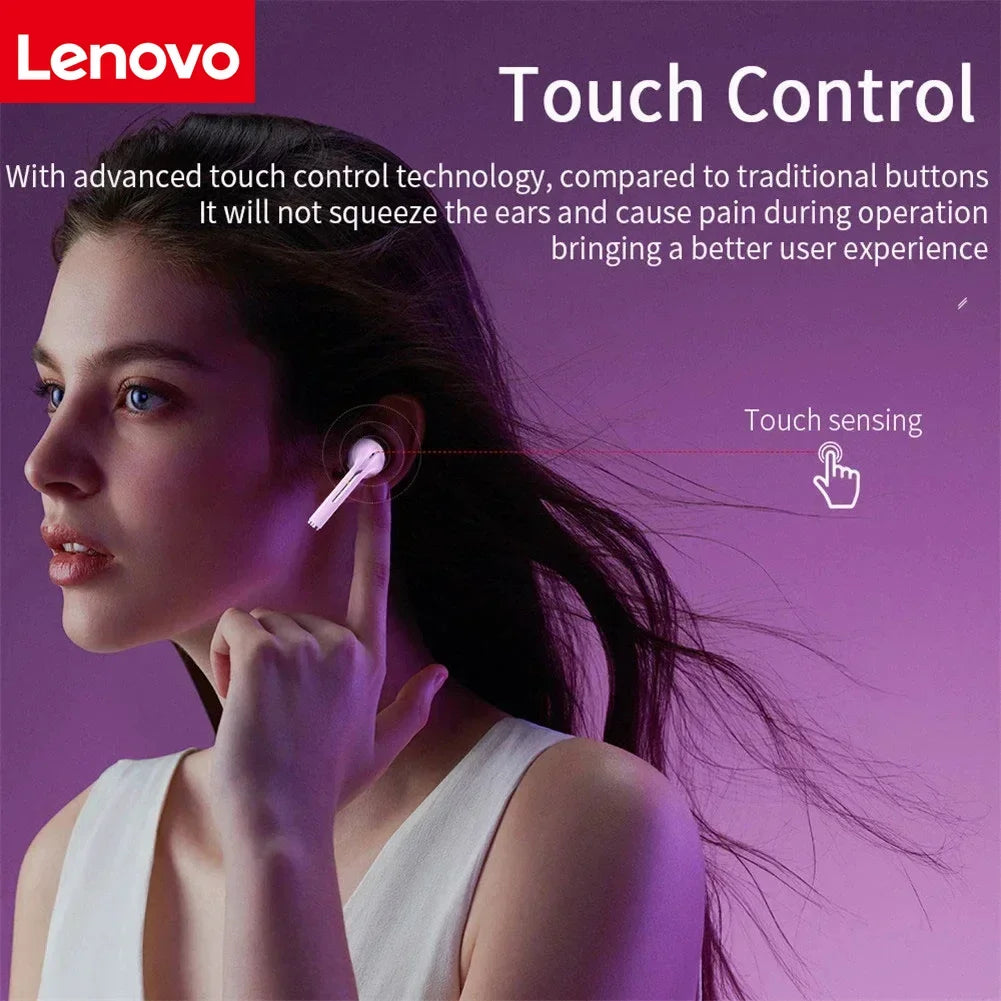 Lenovo Wireless Earbuds Bluetooth Earphones Noise-Cancelling Gaming Headset True Wireless Stereo Earbuds Hands-Free Earbuds