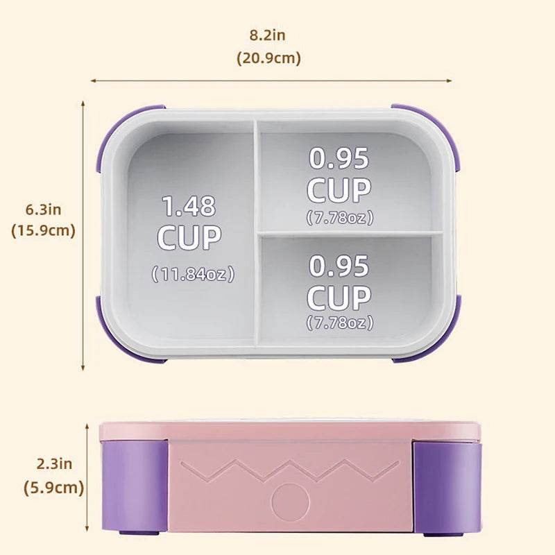 School Lunch Bento Box With Fruit Forks Lunch Box Accessories for Kids BPA Free Titanium Chirldren Food Snack Container - AIAZ