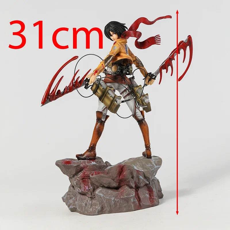 Levi Figure Mikasa Ackerman Eren Jaeger Figurine Anime Model Doll Toy 36cm - AIAZ