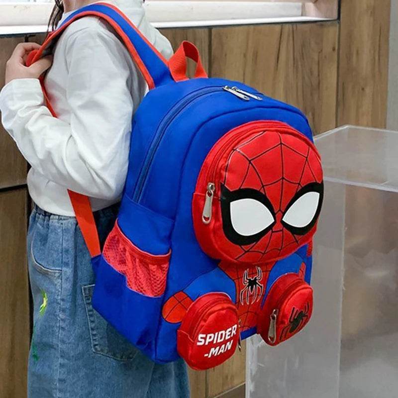 Spiderman Backpacks Super Heroes Student School Bag Cartoon 3d Stereo Kindergarten Backpack Children's Travel Bag Gift - AIAZ