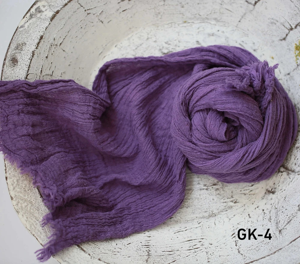 Newborn Cheesecloth Wrap Baby Photography Props Posing Fabric Cotton Stretch Blanket Hand Dyed Newborn Layer Wrap
