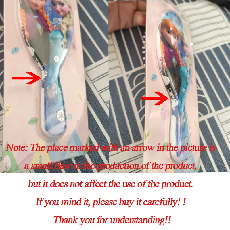 Princess Minnie Frozen Comb Cartoon Cute Beauty fashion toys Curly Hair Brush Combs Anti-static Brush Comb Disney